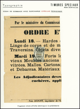 N° à trouver 2c. noir, non dentelé surch. EPREUVE 