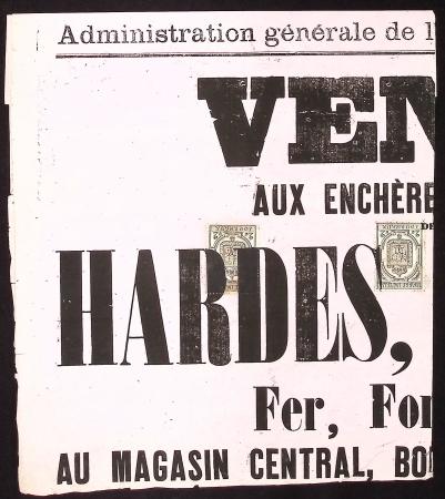 N° à trouver 2c. noir, dentelé, surch. EPREUVE en 