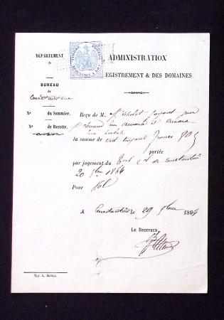 Timbre Impérial Dimension à 50c. bleu obl. Grille 