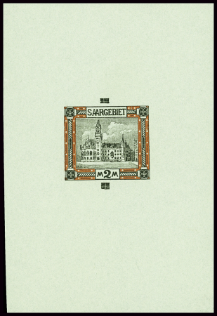 N°64 2m noir et rouge, essai non dentelé sur petit
