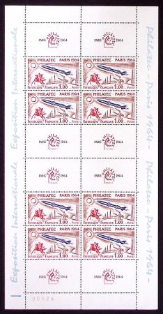 N°6 Exposition Philatec 1964, avec n° de feuille 00624,