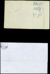 N°13 + 16 obl PC 3709 + T15 "Smyrne Turquie" (1859) + "PP" encadré noir sur lettre. Est joint un n°18 faux obl roulette de pointillés sur lettre pour New-York. TB