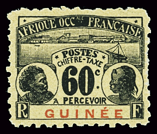 TAXE N°14a 60c. noir sur chamois, variété dentelé 11,