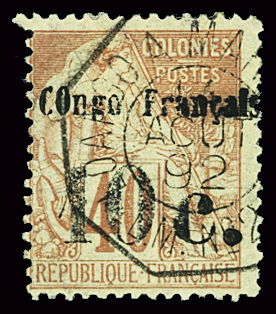 N°6 10c sur 40c rouge-orange, obl. càd oct. Loango