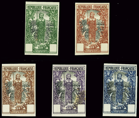 1900-1904 type "Femme Bakalois", 5 essais de couleurs
