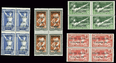 N°45 à 48 en blocs de 4, chaque fois 2 neufs ** et