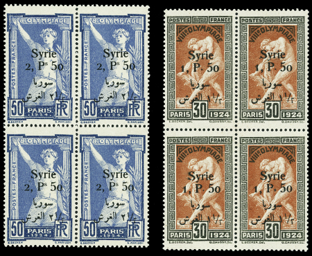 N°149 à 152 (surcharge i) en blocs de 4, neufs **,