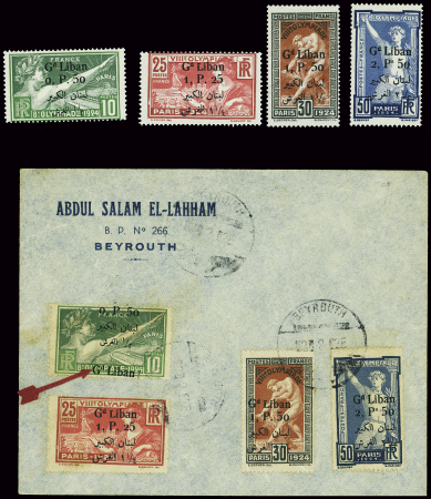 N°45 à 48, les 4 valeurs neufs * et sur une lettre