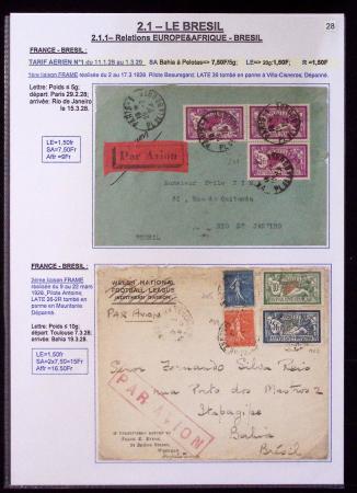 2 lettres Paris - Rio de Janeiro (M181) et Toulous