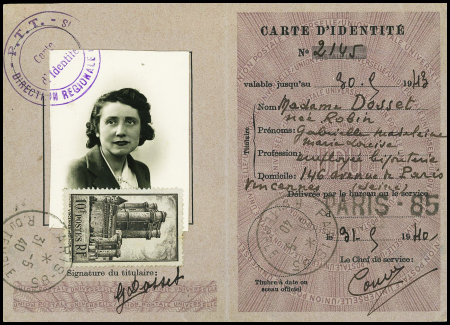 N°393 obl Paris 85 R. du Temple (1940) sur carte d