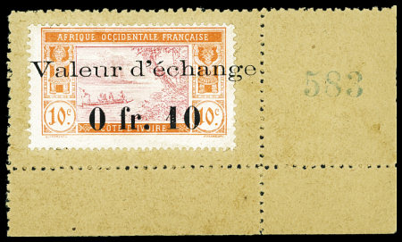 N°45 avec surcharge "Valeur d'échange" OFr10 : timbre