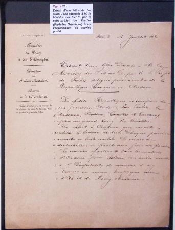 Correspondance à en-tête du ministère du P et T à 