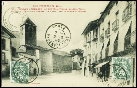 N°111 obl Porte (1926) sur CP Labouche n°1031 (And