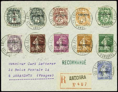 N°1 à 11 obl CAD "Andorre la Vieille Val d'Andorre