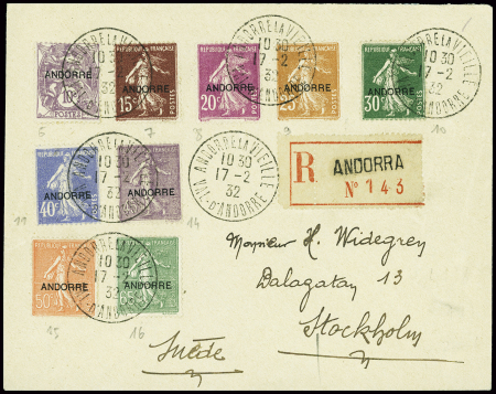 N°6 à 11 + 14 à 16 obl CAD "Andorra la Vieille Val