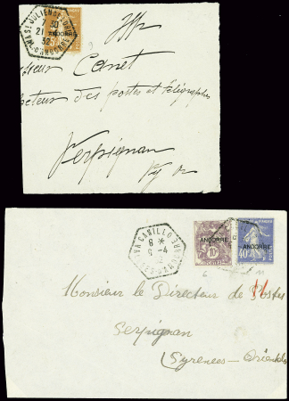 N°6 + 11 obl hex "Canillo vallées d'Andorre" (1932