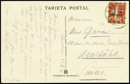 N°12 90c rouge, obl CAD "Andorra Andorre" (1931) s