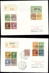 3 lettres recommandées AFF timbres de la 1ère séri