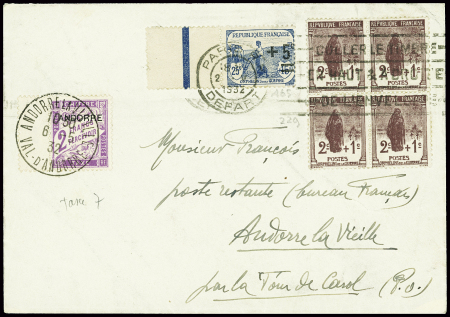 France n°165 + 229 en bloc de 4 obl mec Paris dépa