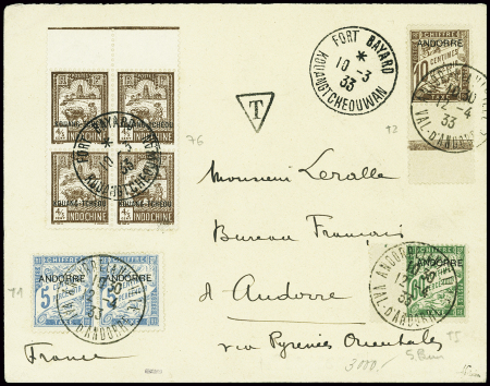 Kouang Tchéou n°76 en bloc de 4 obl CAD "Fort Baya