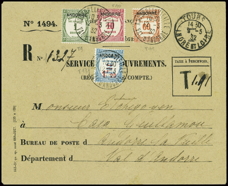 Env. des recouvrements n°1494 avec Andorre taxe n°