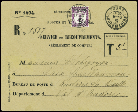 Env. des recouvrements n°1494 avec Andorre taxe n°