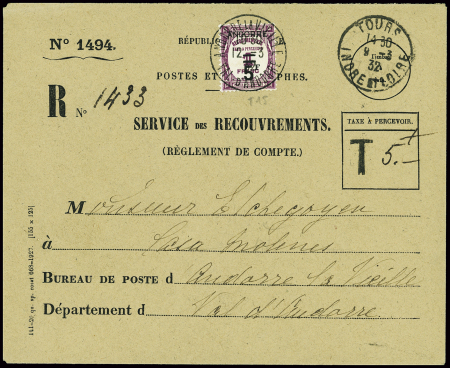 Env. des recouvrements n°1494 avec Andorre taxe n°