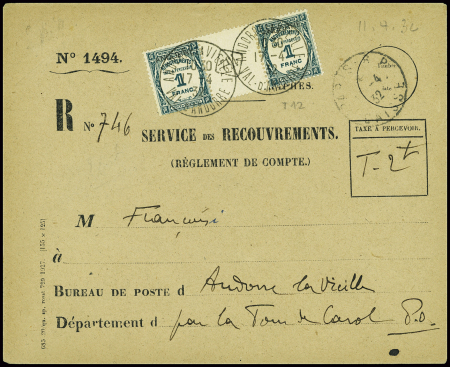 Env. des recouvrements n°1494 avec Andorre taxe n°
