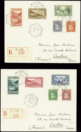5 lettres recommandées AFF divers timbres des séri
