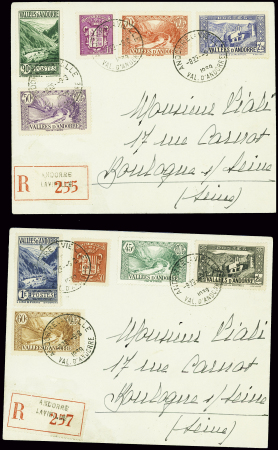 3 lettres recommandées AFF timbres des séries de 1