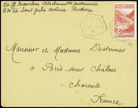 N°79 obl hex "St Julien de Loria val d'Andorre" (n