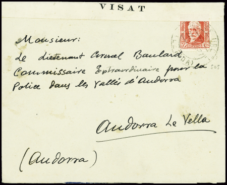 Espagne n°505 obl Seo de Urgel (22.2.1937) sur let