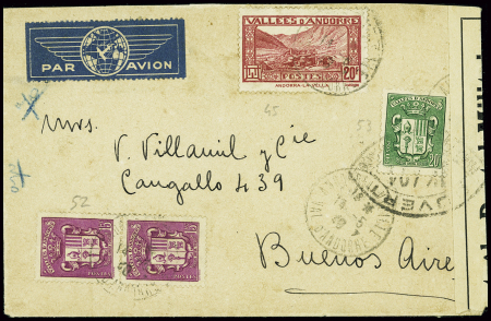 N°45 + 72 en paire + 53 obl Andorre la Vieille (19