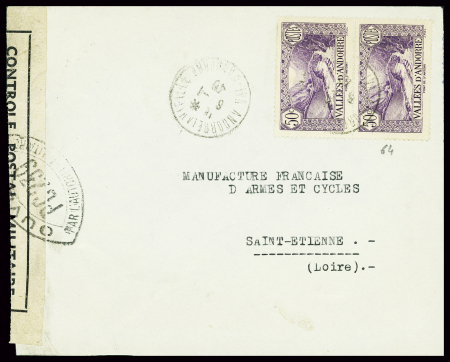 N°64 en paire obl Andorre la Vieille (1940) sur le