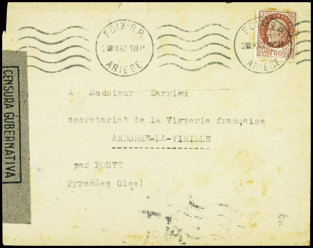 France n°517 obl mec "Foix RP Ariège" (1942) sur l