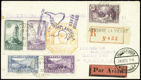 N°28 + 36 + 40 + 44 obl CAD "Andorre la Vieille va