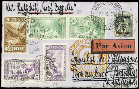 N°1 + 25, 2 pièces + 32 en paire + 42 obl Andorre 