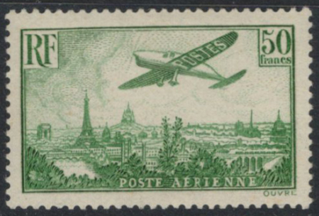 N°14 50f vert, neuf **, TB