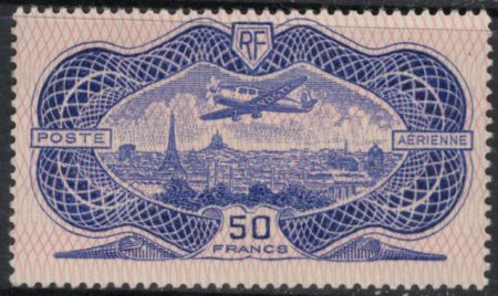 N°15 50f burelé, neuf **, TB