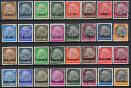 N°8 à 39 les 32 valeurs surchargées, neufs **, TB