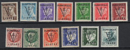 DUNKERQUE 13 valeurs, neufs **, TB