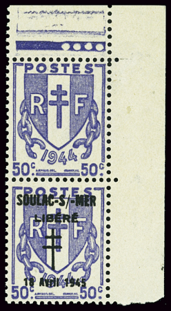 SOULAC-SUR-MER N°1 surchargé tenant à non surcharg