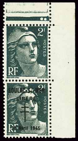 SOULAC-SUR-MER N°4 surchargé tenant à non surchargé,