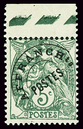 N°41a 5c Blanc surcharge fine, neuf **, TB