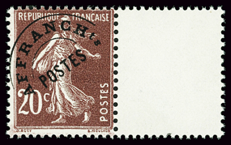 N°54 20c Semeuse brun-lilas, bdf, neuf **, TB