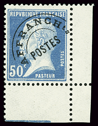 N°68 50c  Pasteur, cdf, neuf **, TB