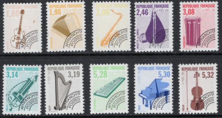 N°213A à 232A, les 10 valeurs dentelées 12, neuf *