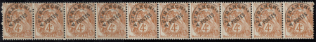N°42 4c Blanc bande horizontale de 10 timbres, neu