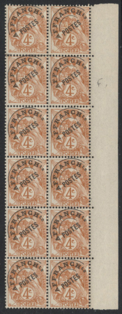 N°42 4c Blanc bloc de 12 bdf (séparation entre 2 e