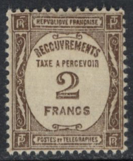 N°62 2f sépia, neuf **, TB